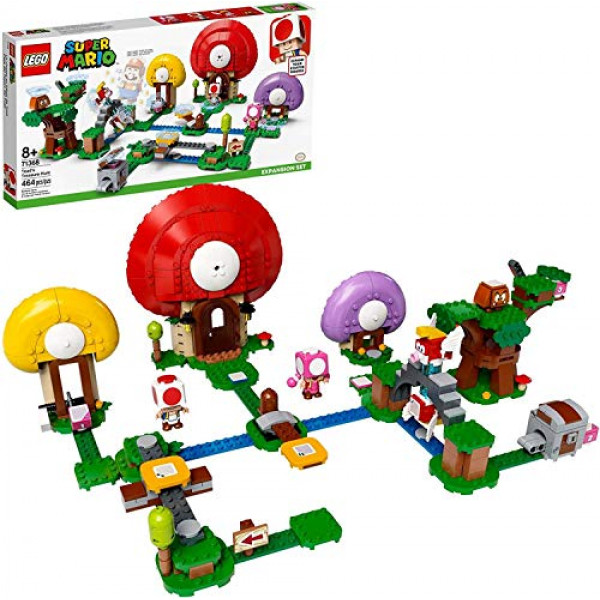 LEGO Super Mario Toad's Treasure Hunt Expansion Set 71368 Kit de construcción; Juguete para niños para impulsar sus aventuras LEGO Super Mario con Mario Starter Course (71360) Playset, nuevo 2020 (464 piezas)
