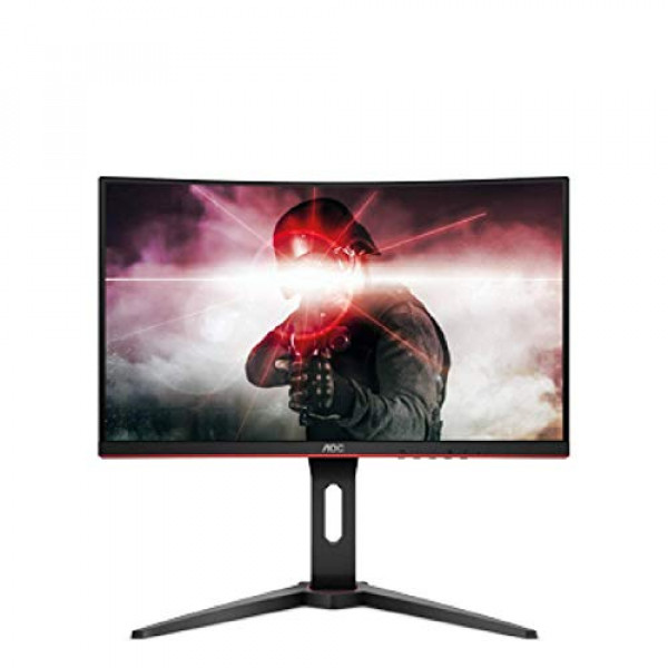 AOC C27G1 Monitor de juegos sin marco curvo de 27 pulgadas FHD 1920x1080, 1800R, VA 1ms MPRT, 144Hz, FreeSync, DisplayPort / HDMI / VGA, altura ajustable, VESA (renovado)