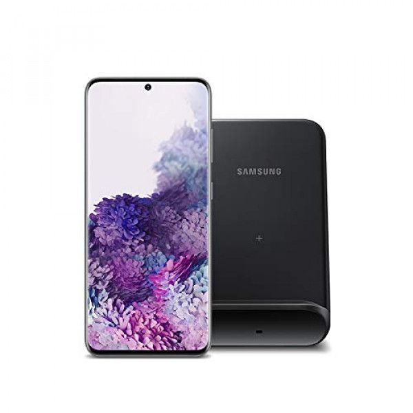 Samsung Galaxy S20 5G Desbloqueado de fábrica Nuevo teléfono celular Android Versión de EE. UU., Gris cósmico con cargador inalámbrico Convertible Qi Certified (Pad / Stand), Versión de EE. UU. - Negro