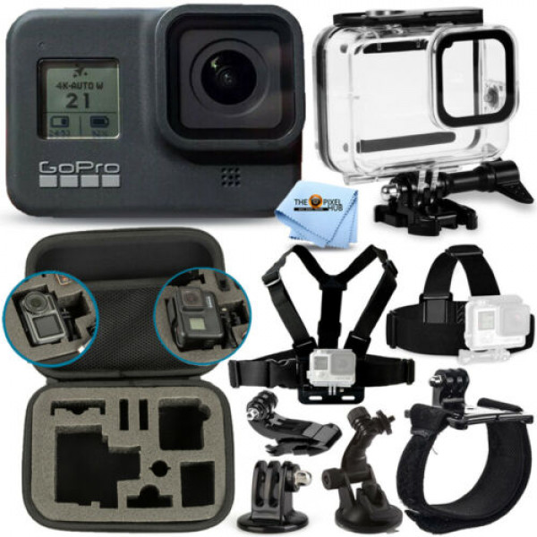 Videocámara GoPro HERO8 Black 12MP impermeable 4K Cámara + Paquete Ultimate Action