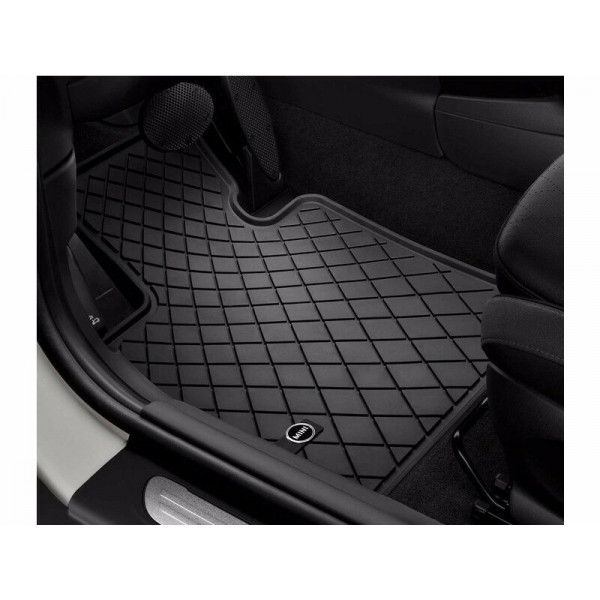 Juego de alfombrilla de goma para todo clima Mini Cooper F55 OEM de 4 piezas Mini logotipo trasero delantero