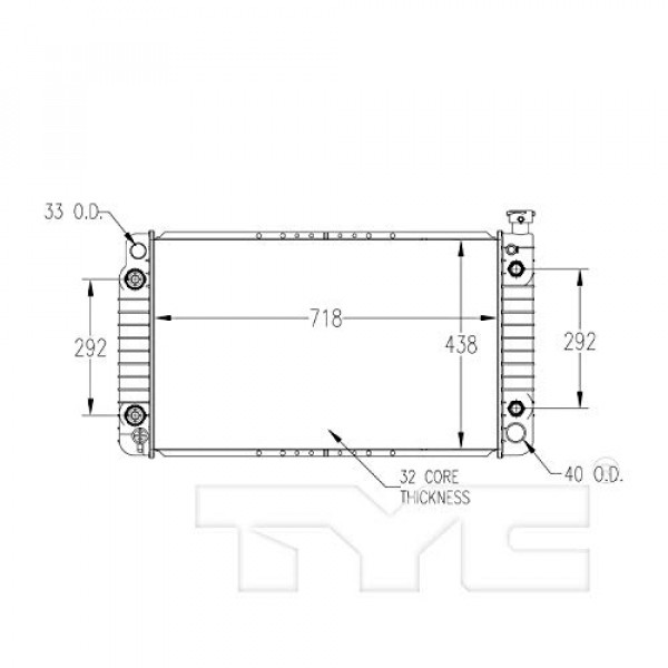 Radiador de repuesto TYC 622