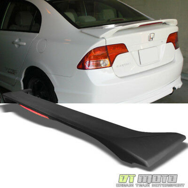 2006-2011 Honda Civic 4Dr 4 puertas sedán alerón trasero ABS con freno LED negro