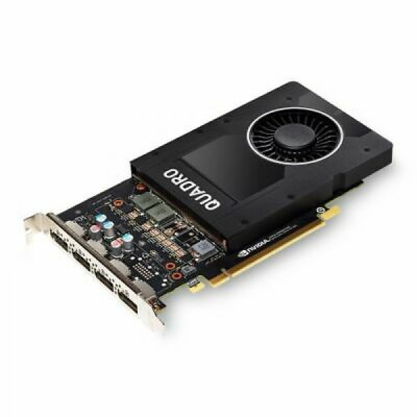 Tarjeta gráfica profesional PNY Quadro P2200, 5GB DDR5X, 1280 núcleos, 200GB / s