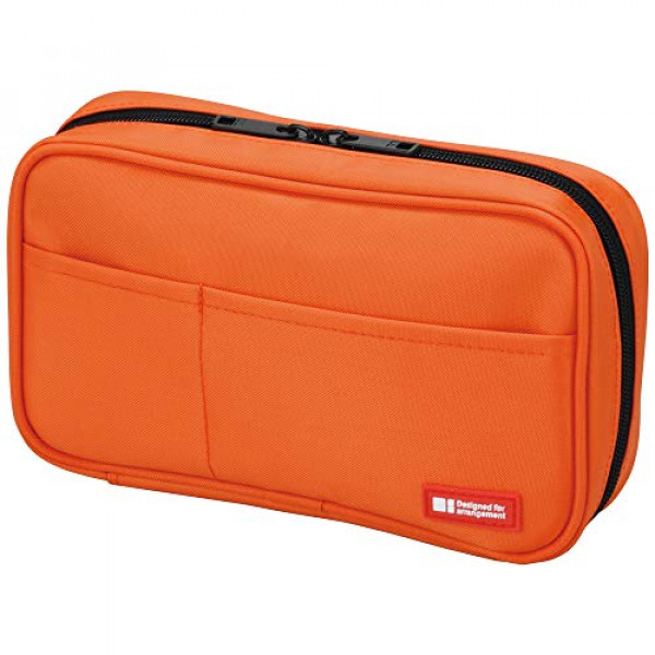 Estuche para bolígrafos con cremallera LIHIT LAB, 7,9 × 2 × 4,7 pulgadas, naranja (A7551-4)