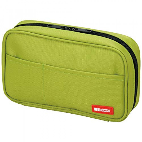 Estuche para bolígrafos con cremallera LIHIT LAB, 7,9 × 2 × 4,7 pulgadas, amarillo verde (A7551-6)