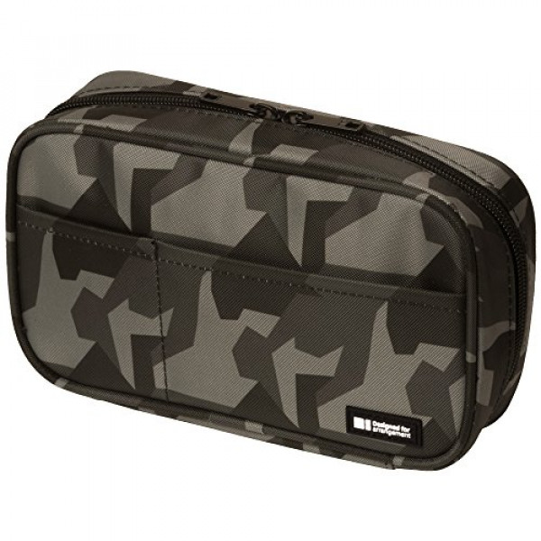 Estuche para bolígrafos con cremallera LIHIT LAB, 7,9 × 2 × 4,7 pulgadas, camuflaje verde (A7551-131)