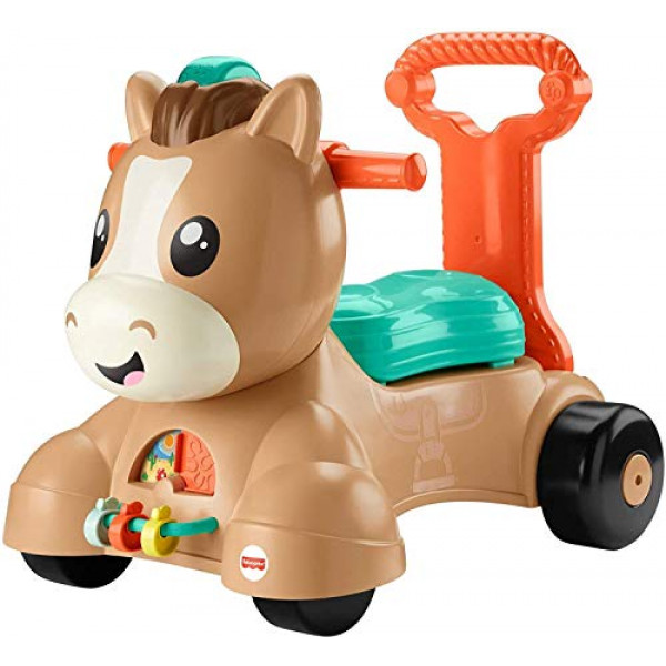 Fisher-Price Walk Bounce & Ride Pony, andador musical para bebés y niños pequeños y juguete para montar