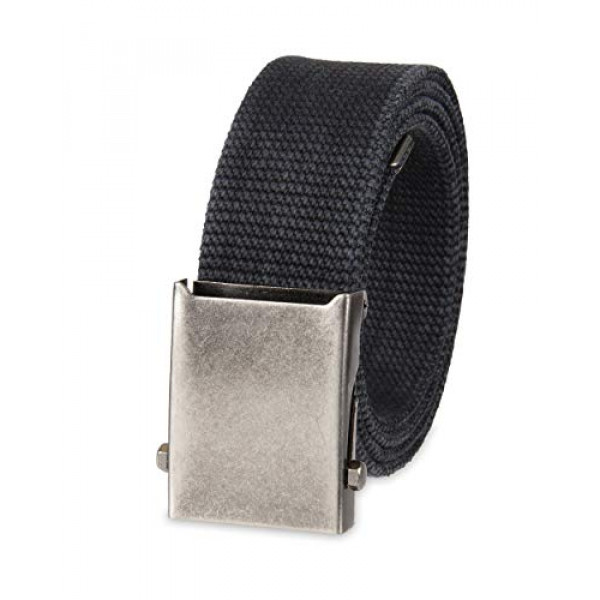 Columbia Military Web Cinturón ajustable para hombre, talla única, correa de algodón y hebilla con placa de metal, color negro