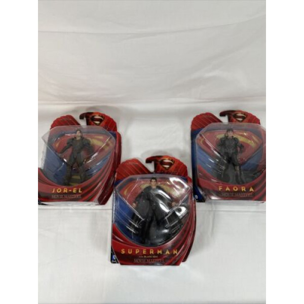 Figura de Superman de DC Comics Man Of Steel con traje negro + dos más Mattel 2013