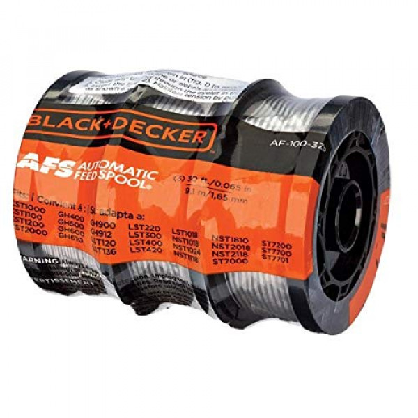 Línea de corte BLACK + DECKER, 30 pies, 0.065 pulgadas, paquete de 3 (AF1003ZP)