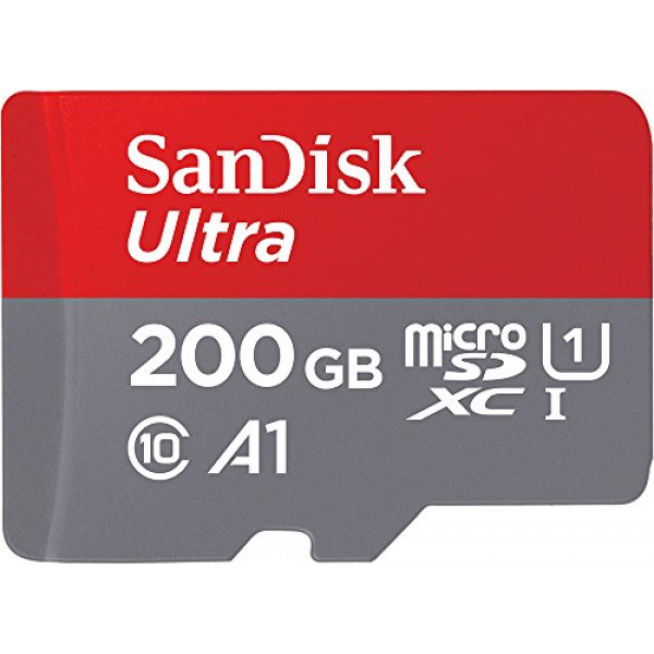 Tarjeta de memoria SanDisk Ultra microSDXC UHS-I de 200GB con adaptador - 120MB / s, C10, U1, Full HD, A1, Tarjeta Micro SD - SDSQUA4-200G-GN6MA