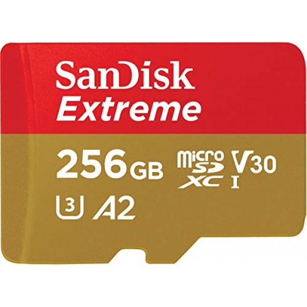 Tarjeta SanDisk Extreme de 256 GB para juegos móviles microSD UHS-I - C10, U3, V30, 4K, A2, Micro SD - SDSQXA1-256G-GN6GN