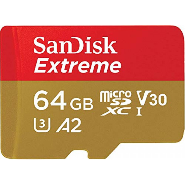 Tarjeta SanDisk Extreme de 64 GB para juegos móviles microSD UHS-I - C10, U3, V30, 4K, A2, Micro SD - SDSQXA2-064G-GN6GN