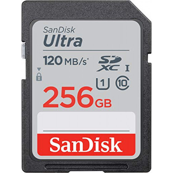 Tarjeta de memoria SanDisk Ultra SDXC UHS-I de 256 GB - 120 MB / s, C10, U1, Full HD, tarjeta SD - SDSDUN4-256G-GN6IN