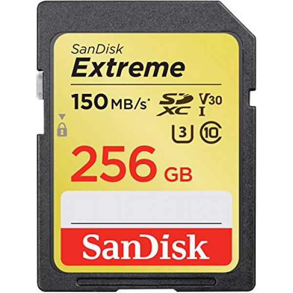 Tarjeta SanDisk Extreme SDXC UHS-I de 256 GB - C10, U3, V30, 4K UHD, tarjeta SD - SDSDXV5-256G-GNCIN