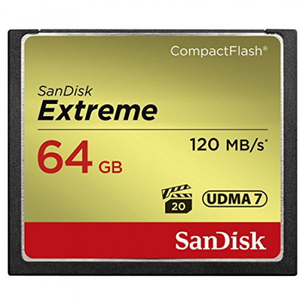 Tarjeta de memoria CompactFlash SanDisk Extreme de 64 GB (SDCFXSB-064G-G46)