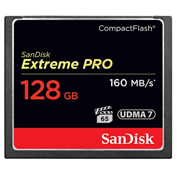 SanDisk Extreme PRO Tarjeta de memoria CompactFlash de 128 GB UDMA 7 velocidades hasta 160 MB / s- SDCFXPS-128G-X46