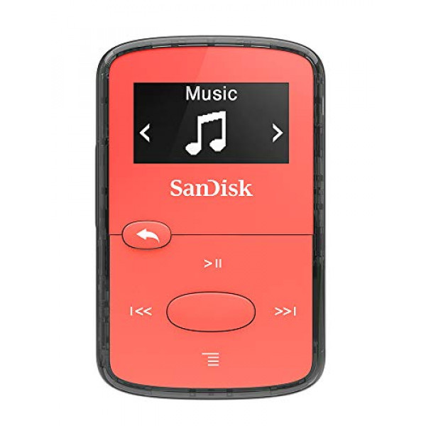 Reproductor MP3 SanDisk Clip Jam de 8 GB, rojo, ranura para tarjeta microSD y radio FM, SDMX26-008G-G46R