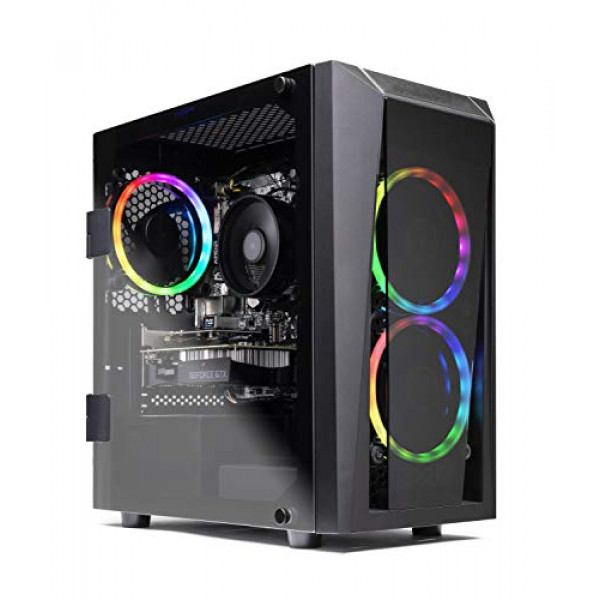 Computadora de escritorio para juegos SkyTech Blaze II - Ryzen 5 3600 6-Core 3.6GHz, GTX 1650 4G, 500G SSD, 8GB DDR4 3000, B450 MB, RGB, AC WiFi, Windows 10 Home 64-bit