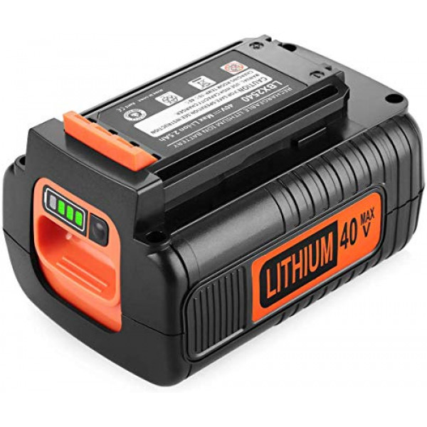 Powilling Batería de repuesto de litio de 40 voltios MAX 2.5Ah para batería Black and Decker 40V LBX2040 LBXR36 LBXR2036 LST540 LCS1240 LBX1540 LST136W Black + Decker Batería de litio