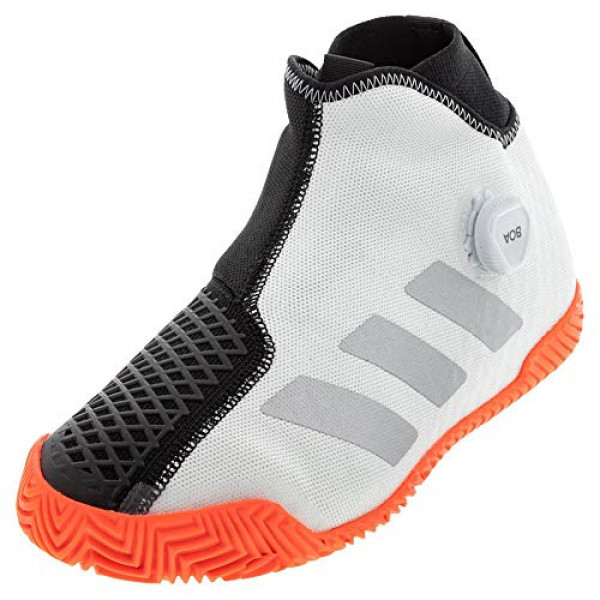 Zapatillas de tenis adidas Stycon Boa para hombre, blanco / plateado metálico / rojo solar, 8.5