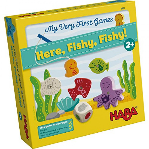HABA Mis primeros juegos - ¡Aquí Fishy Fishy! Juego de pesca magnético (fabricado en Alemania)