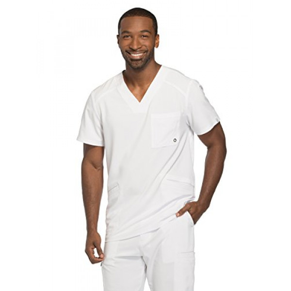 Blusa Médica CHEROKEE Infinity Hombre Cuello V CK900A, M, Blanco