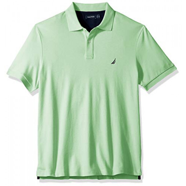 Nautica Polo de algodón suave liso de manga corta con ajuste clásico para hombre, verde ceniza, 3XLT alto