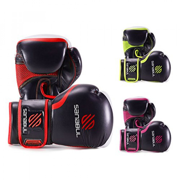 Guantes de boxeo esenciales rojos de 12 oz