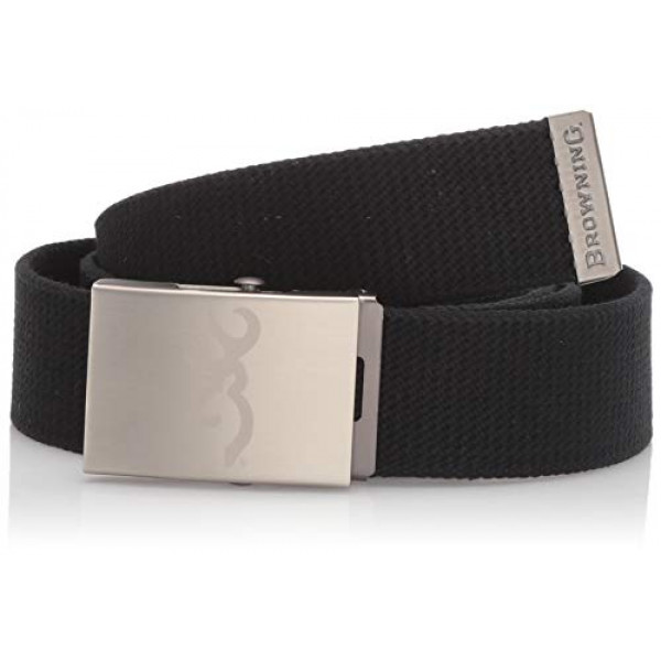 Browning Belt Belts BBE102000 Cinturón de tela para hombre, negro, sin camuflaje, talla única (A0002231)
