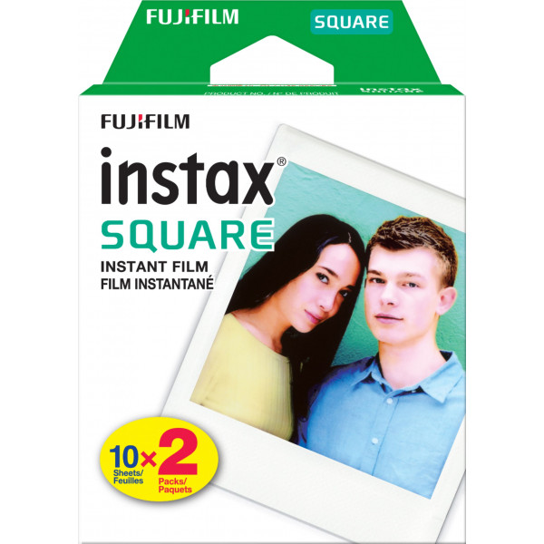 Fujifilm - Instax SQUARE Twin Film (20 hojas) - Marco negro