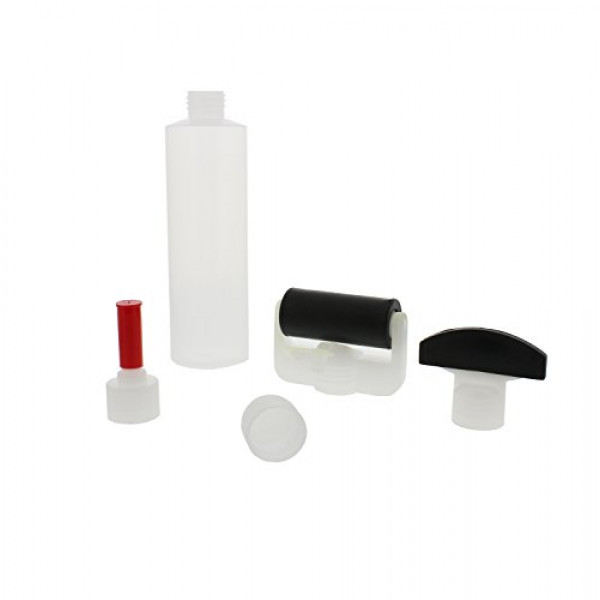 DCT - Kit de carpintería para esparcir pegamento para madera, botella de 8 onzas, aplicador de rodillo, boquilla con orificio para pasador, punta de ranura para galletas