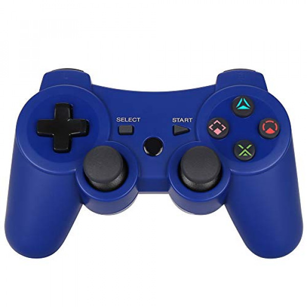 PS3 Controller Wireless - OUBANG PS3 Remote, el mejor regalo de joystick DS3 para niños, juegos Bluetooth con control Sixaxis Gamepad, accesorios de juego para PlayStation3 con micro cable (azul)