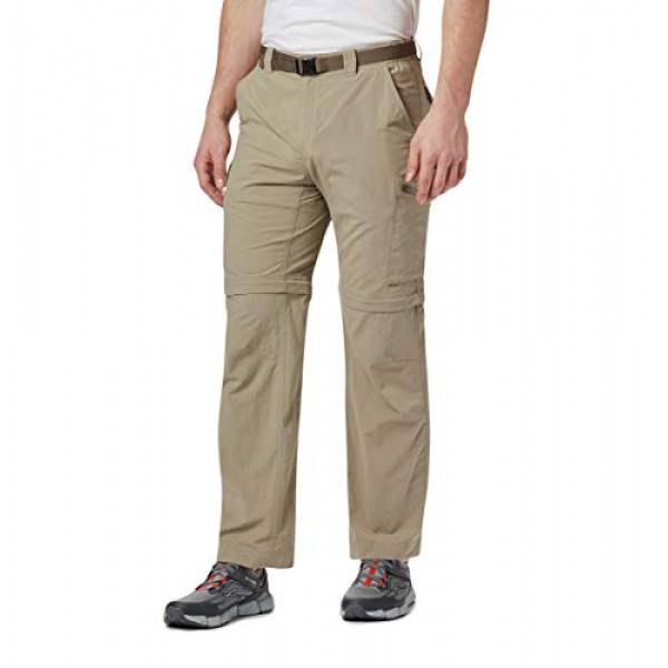 Pantalón convertible Columbia Silver Ridge para hombre, transpirable, protección solar UPF 50, Tusk, 32x30