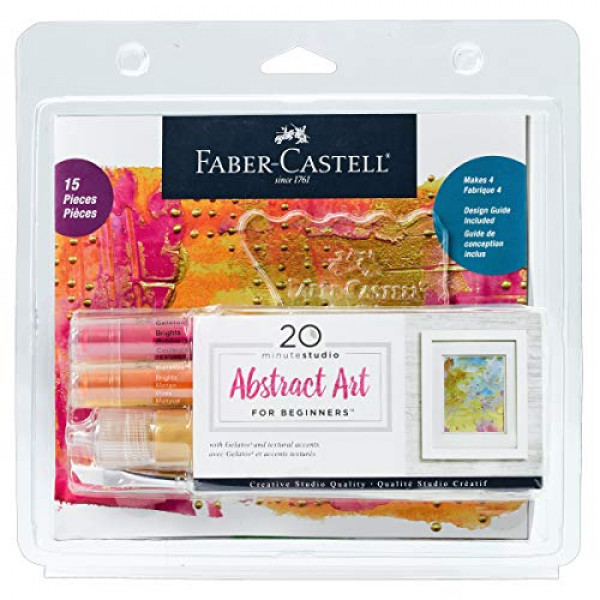 Faber-Castell 20 Minute Studio Arte abstracto para principiantes - Artes y manualidades para adultos con técnica mixta con gelatos