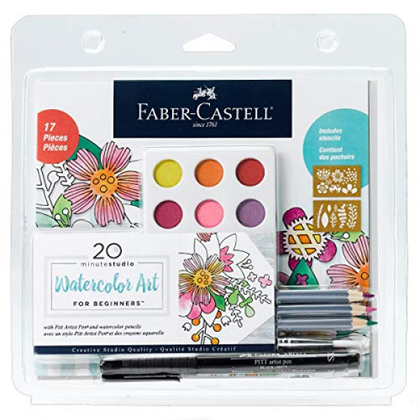 Arte de acuarela de Faber-Castell Creative Studio para principiantes: cree diseños florales de acuarela