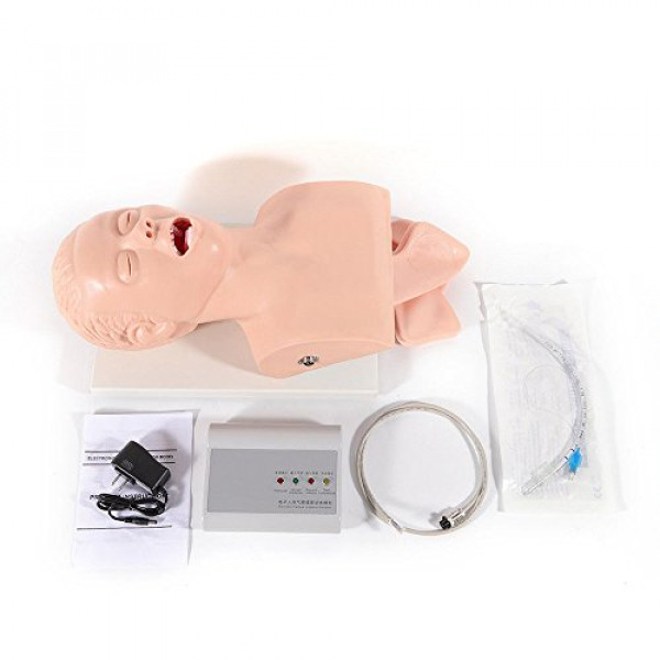 Intubación, estudio de maniquí de intubación Modelo de PVC Máquina de alarma Entrenamiento de demostración Vía aérea (modelo para adultos)
