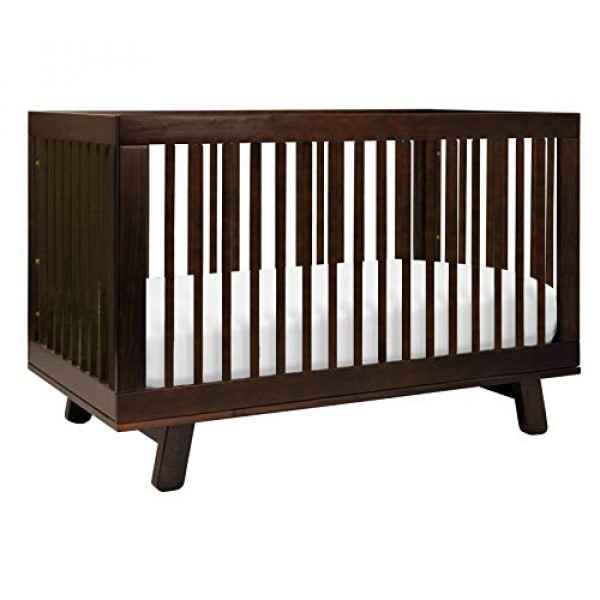 Cuna convertible 3 en 1 Babyletto Hudson con kit de conversión de cama para niños pequeños en espresso, certificado Greenguard Gold