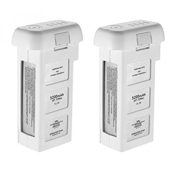 Powerextra Paquete de 2 baterías de repuesto inteligente LiPo de 11,1 V 5200 mAh para DJI Phantom 2, Phantom 2 Vision y Phantom 2 Vision Plus