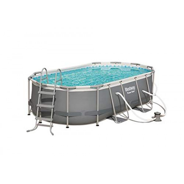 Piscina sobre el suelo Bestway Power Steel, blanco / gris