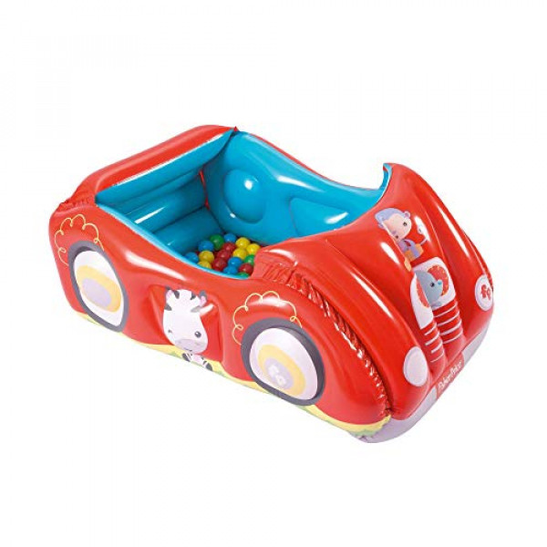 Foso inflable de bolas Fisher-Price Bestway | Tema divertido del coche de carreras rojo | Juegos para niños en interiores y exteriores