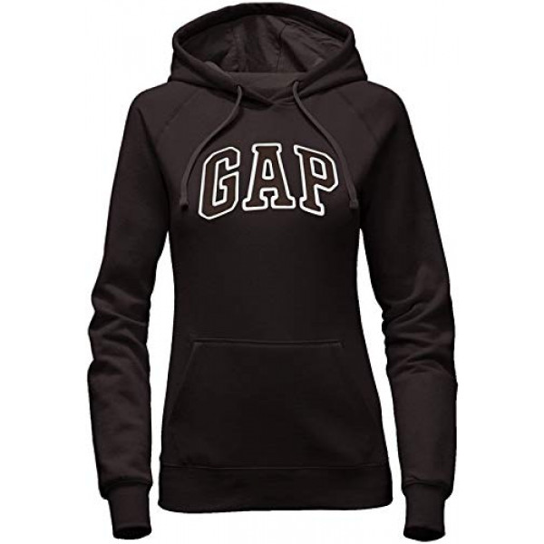 GAP Sudadera con capucha y logotipo de vellón para mujer (XX-Large, Negro)