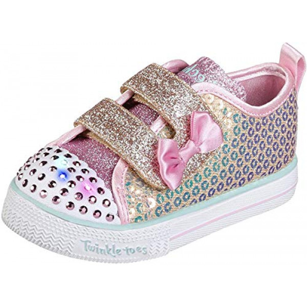 Skechers Kids Baby-Girl's Shuffle LITE-Mini Mermaid Sneaker, dorado, 8, mediano, EE. UU. Para niños pequeños