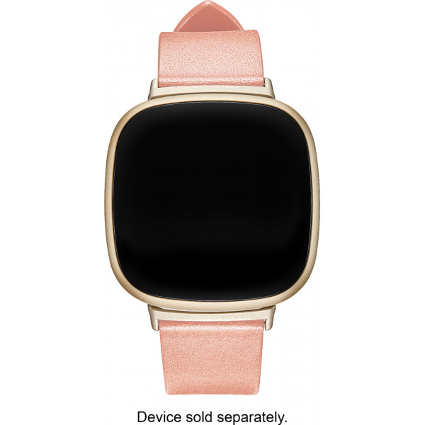 Platinum ™ - Correa de reloj de cuero Horween para Fitbit Versa 3 y Fitbit Sense - Rosa