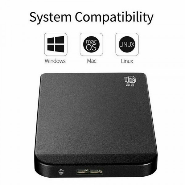 Disco Duro Externo Portátil 2TB USB 3.0 2.5 Ultra Delgado Para Computadora Portátil