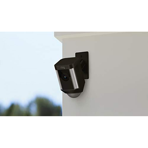 Ring Spotlight Cam Mount, cámara de seguridad HD cableada, negro