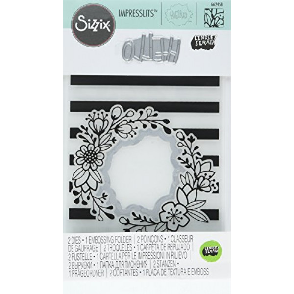 Sizzix 662458 Impresslits By Lindsey Serata Carpeta en relieve, marco de flores silvestres, multicolor