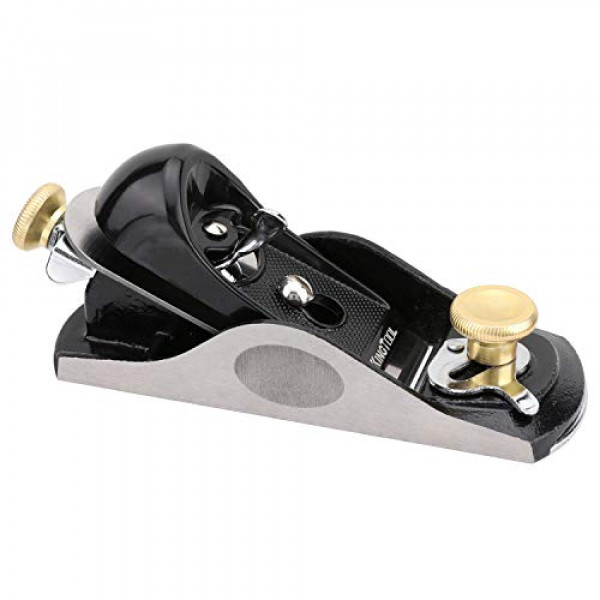KingTool No.2 Plano de bloque de ángulo bajo de boca ajustable, Cepillo manual de grado de contratista, 6-3 / 8 pulgadas