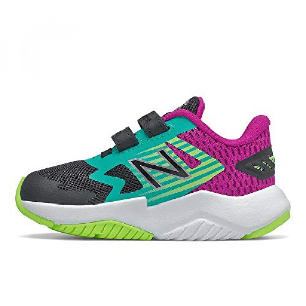 New Balance unisex niño Rave V1 Hook and Loop Running Shoe, negro, 5.5 para niños pequeños EE. UU.